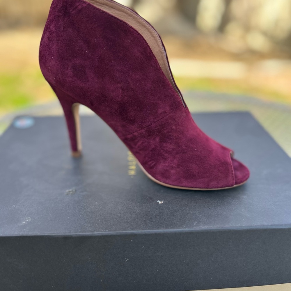 Halogen Deep Burgundy Suede Heels